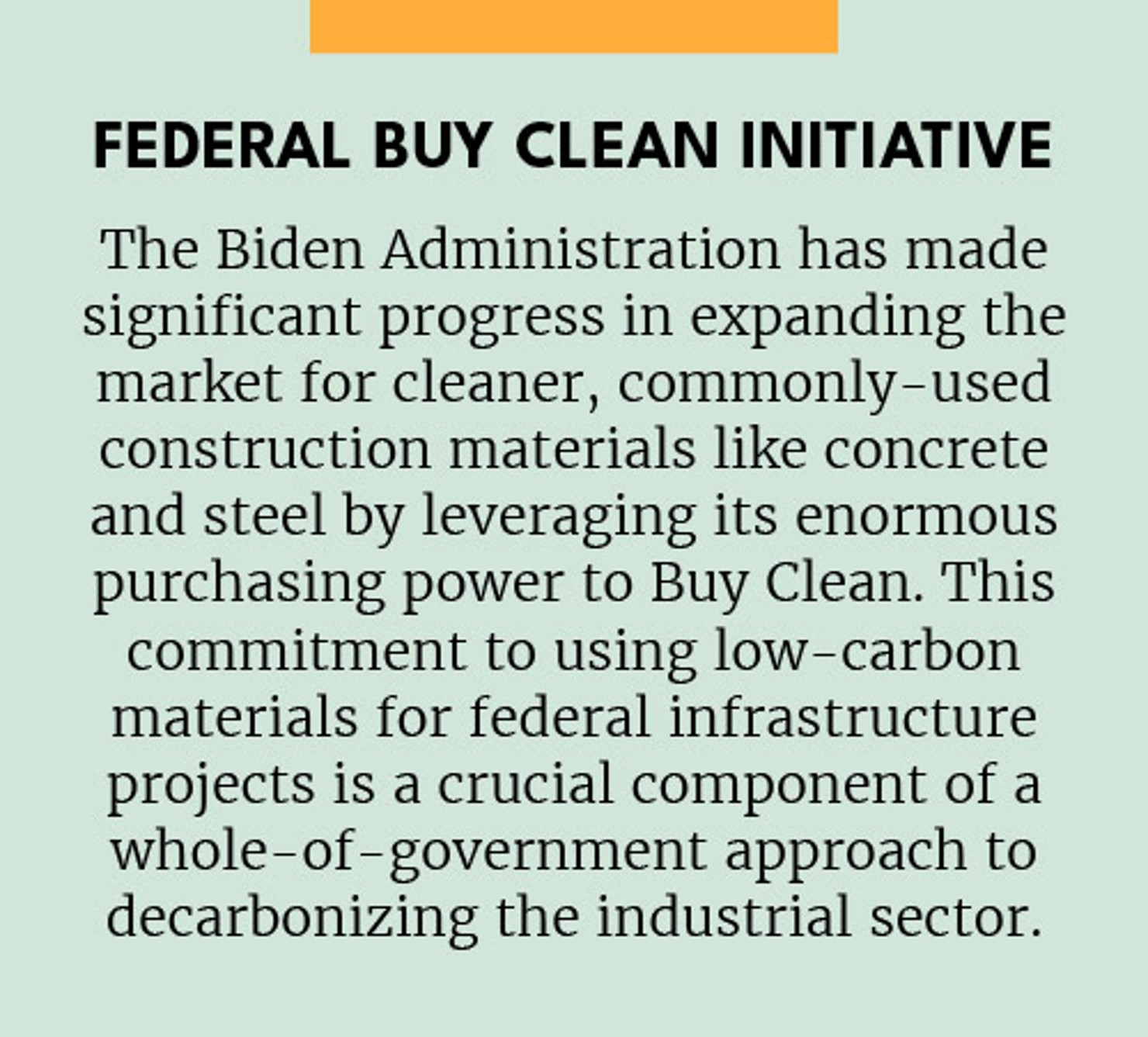 federal buy clean initiative