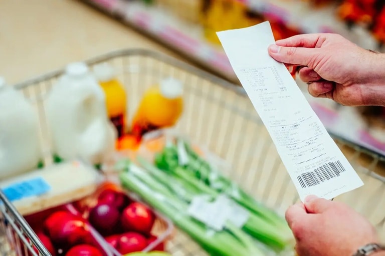 Grocery cart reciept