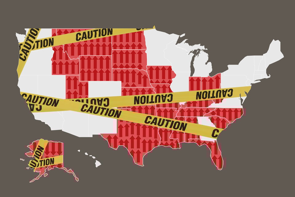 Red state murder crisis header graphic